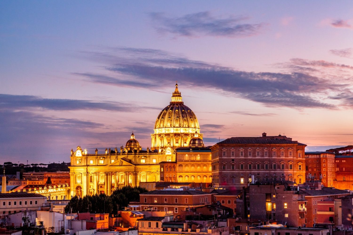 the vatican at night