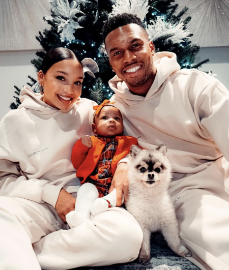 Daniel Sturridge and family with his dog Lucci